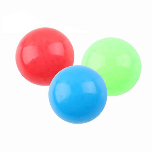 Lot de 3 boules adhesives de decompression luminescentes pour plafond, se collent au mur et tombent lentement, jouets d'aeration pour enfants et adultes