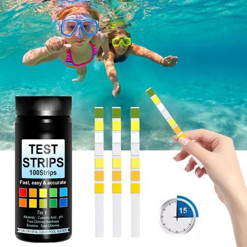 Lot de 100 bandelettes de test de qualite de l'eau