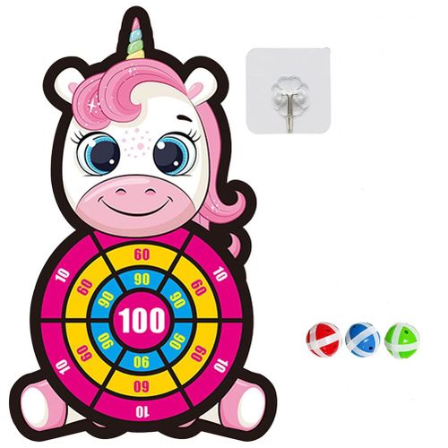 Cible de flechettes pour enfants avec 3 balles collantes, jeu de flechettes sur pour garcons et filles, jeux de fete en interieur et en exterieur