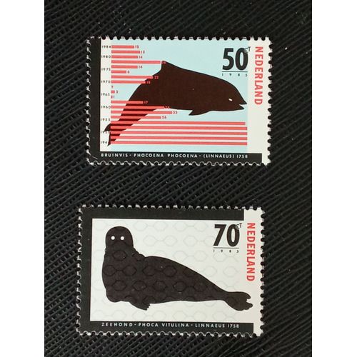 Timbre Pays Bas Y T 1249 - 1250 Séries: Animaux En Voie De Disparition 1985 (030709 )