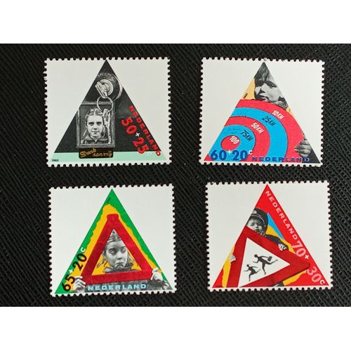 Timbre Pays Bas Y T 1251 A 1254 Série : Timbres Pour Enfants : Sécurité Routière 1985 (030709 )