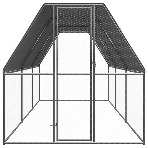 Vidaxl Poulailler D'extérieur 2x6x2 M Acier Galvanisé