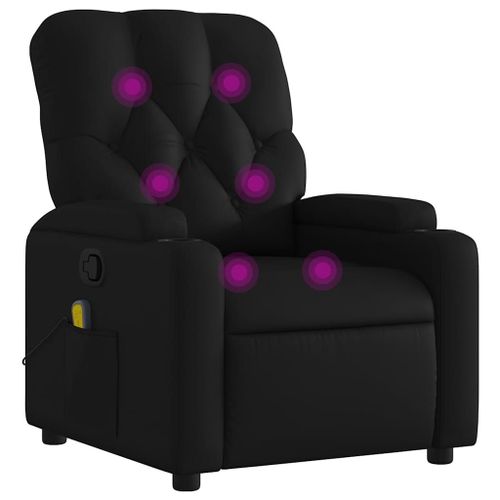 Vidaxl Fauteuil De Massage Inclinable Noir Similicuir