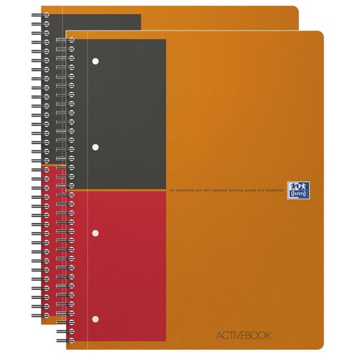 Oxford Lot De 2 Cahiers Activebook Ligné A4+ 160p 90g Polypro