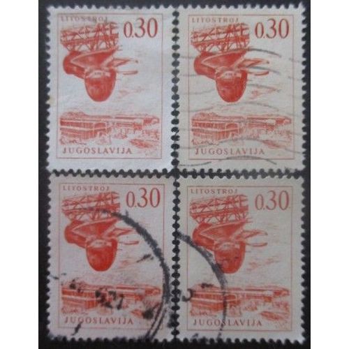 Yougoslavie N°1073 X 4 Oblitéré