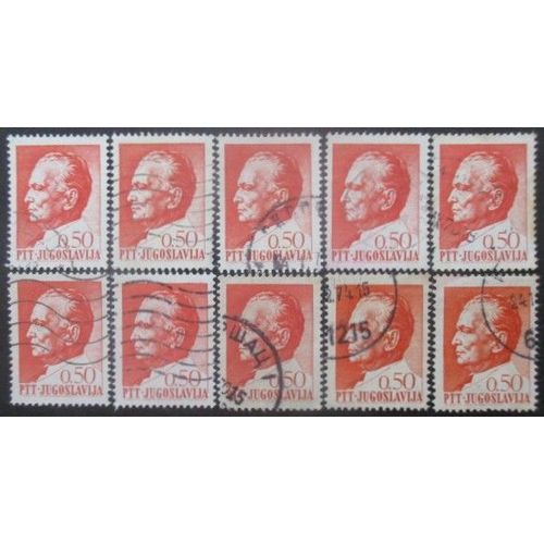 Yougoslavie N°1153 X 10 Oblitéré