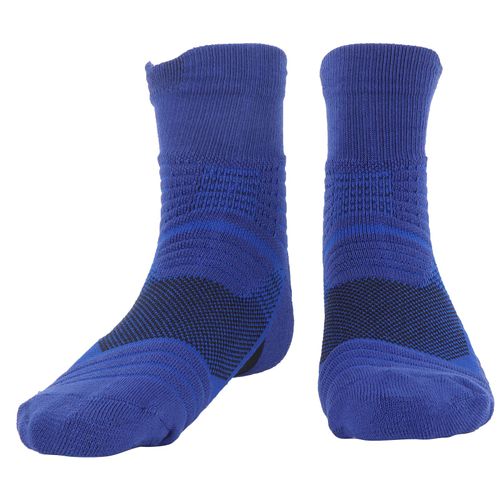 1 Paire De Chaussettes De Sport En Coton Pour Homme, Epaisses, Respirantes, Anti-Transpiration, Bleu Fonce