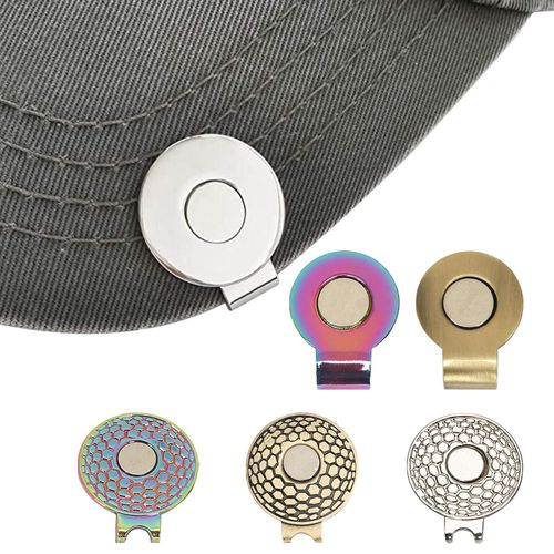 Lot De 6 Pinces A Chapeau Rondes Argentees De 25 Mm/20 Mm, Pour Le Golf, Pour Differents Motifs, Pour L'exterieur, Pour Hommes, Plusieurs Couleurs