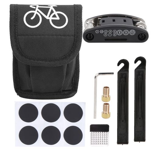 Kit De Reparation Rapide De Pneus De Velo, Demonte-Pneus, Outil Multifonction 16 En 1, Kit D'entretien De Velo