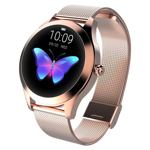 Montre Connectee De Fitness Etanche Kw10 Avec Moniteur De Frequence Cardiaque Et Bracelet En Acier