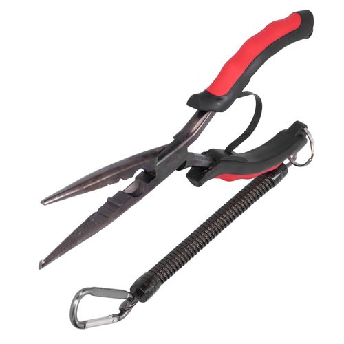 Pince De Peche Taille L, Anneau Fendu, Retrait D'hamecon, Coupe-Fil, Controle De La Poignee Avec Corde Anti-Perte
