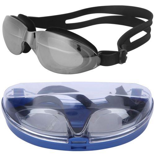 Lunettes De Natation Unisexes Professionnelles A Grande Monture Galvanisee, Etanches Et Antibuee