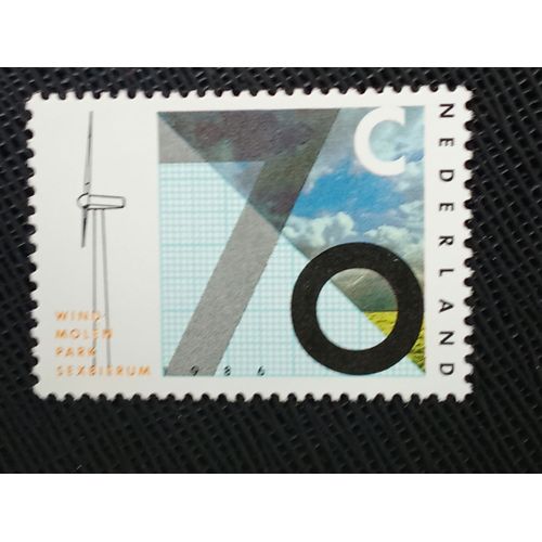 Timbre Pays Bas Y T 1257 Inauguration De La Station D'Essai D'Éoliennes, Sexbierum 1986 (030709 )