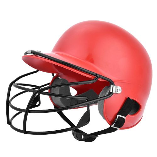 Casque De Baseball De Sport, Equipement De Protection Avec Masque Pour Adultes, Enfants Et Adolescents (Rouge)