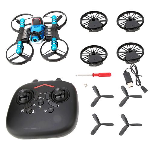 Quadricoptere RC pliable 2 en 1 2,4 GHz pour moto, maintien d'altitude, Wi-Fi, camera 0,3 MP