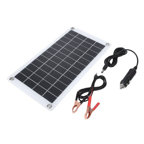 Panneau solaire 7,5 W 12 V en silicium monocristallin, chargeur d'exterieur semi-flexible avec clip