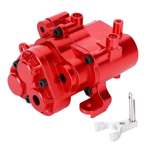 Accessoire de boitier de boite de vitesses centrale pour voiture radiocommandee Traxxas TRX-4/6 1/10, rouge