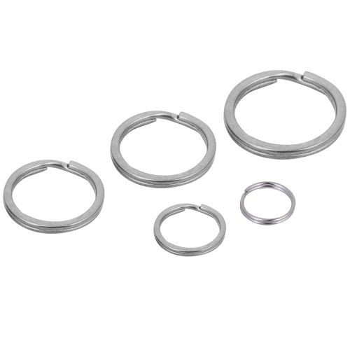Lot De 5 Porte-Cles Portables En Metal Et Titane Pour L'exterieur, Anneaux Plats Fendus