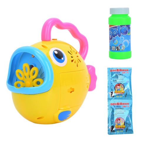 Jouet a bulles electrique pour enfants, musique et lumieres eteintes, machine a bulles en forme de baleine, jouet pour enfants, poisson jaune a grande bouche