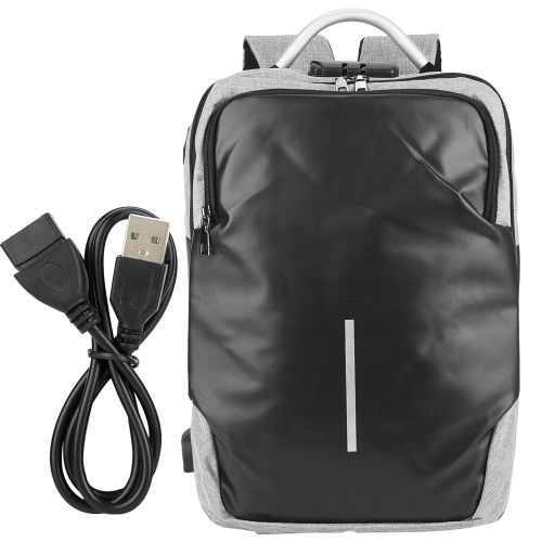 Sac a dos multifonction antivol avec chargeur USB, en tissu Oxford, sac de rangement securise pour voyage (gris)