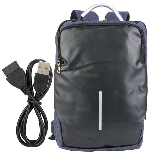 Sac a dos multifonction antivol avec chargeur USB, en tissu Oxford, sac de rangement securise pour voyage (bleu)