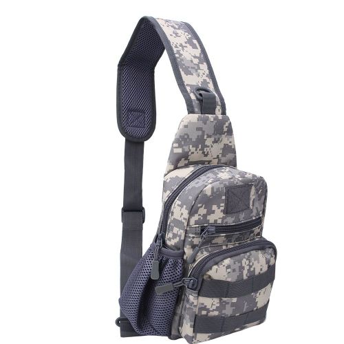 Sac De Poitrine En Tissu Oxford Pour Bouteille D'eau, Ideal Pour L'escalade, La Peche, Le Cyclisme, Camouflage Gris