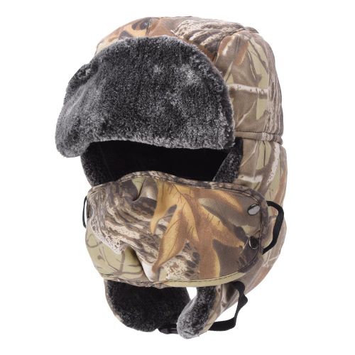 Casquette De Camouflage Pour Homme Et Femme, Couvre-Oreilles Epais, Coupe-Vent, Pour Le Cyclisme Et Le Tir, Taille Unique, Camouflage Jaune