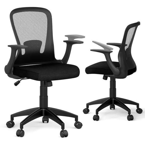 Costway Chaise De Bureau Ergonomique Réglable En Hauteur Avec Dossier Réglable Accoudoirs Relevables Et Support Lombaire