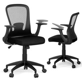 Costway Chaise De Bureau Ergonomique Réglable En Hauteur Avec Dossier Réglable Accoudoirs Relevables Et Support Lombaire