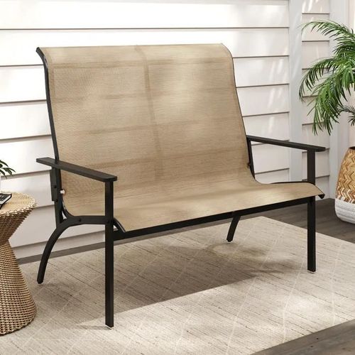 Banc Adirondack De Jardin Extérieur Costway, 2 Places, Dossier Haut Et Accoudoirs, Charge 400kg, Pour Terrasse Pelouse Jardin, Café