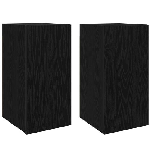 Vidaxl Meuble Tv Avec Étagère Autre Avec Stockage Avec Porte 2 Pcs Chêne Noir Bois D'ingénierie