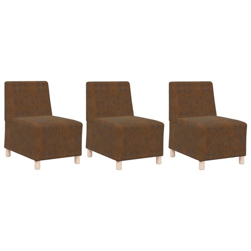 Vidaxl Fauteuil Avec Oreiller 3 Pcs Marron 55 Cm Cuir Suédé Faux