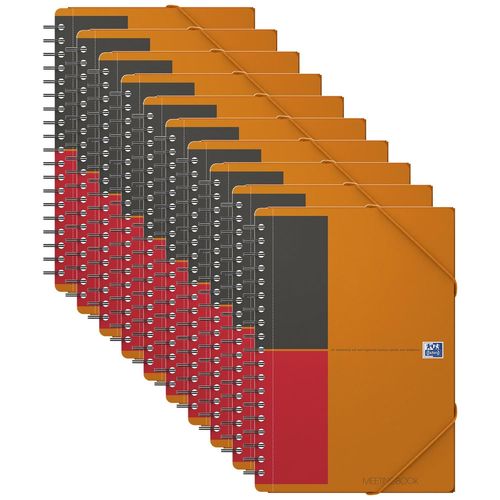 Oxford Lot De 10 Meetingbooks B5 160p 90g Lignée 6mm Couverture Polypro