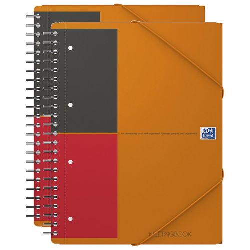 Oxford Lot De 2 Meetingbooks A4+ 160p 90g Lignée 6mm Couverture Polypro