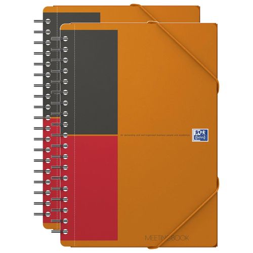 Oxford Lot De 2 Meetingbooks B5 160p 90g Lignée 6mm Couverture Polypro