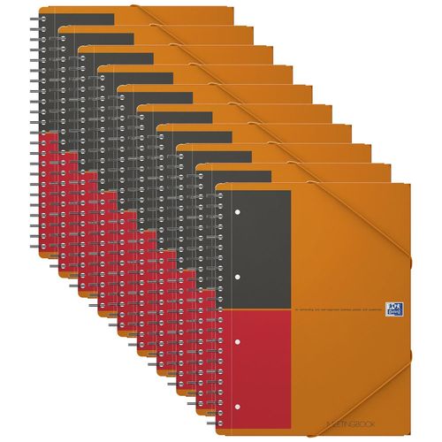 Oxford Lot De 10 Meetingbooks A4+ 160p 90g Lignée 6mm Couverture Polypro