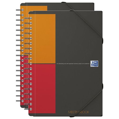 Oxford Lot De 2 Meetingbooks B5 160p 90g Petits Carreaux Couverture Polypro