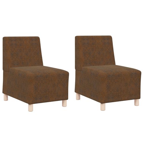 Vidaxl Fauteuil Avec Oreiller 2 Pcs Marron 55 Cm Cuir Suédé Faux