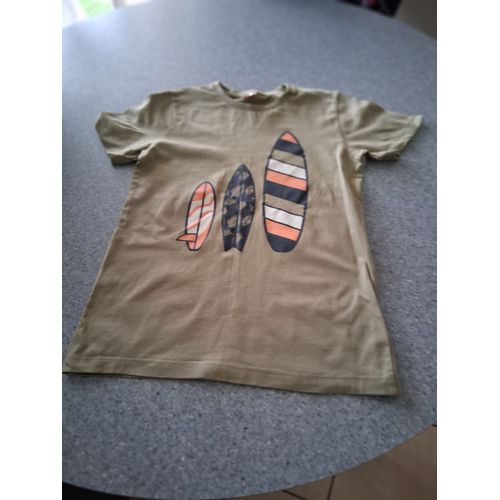 T-Shirt Kaki Imprimé "T- 12 Ans " Tape À L'Oeil" Garçon