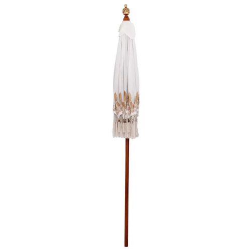 Vidaxl Parasol Crème 180-190 Cm Tissus En Coton & Bois & Bambou