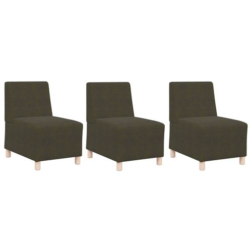 Vidaxl Fauteuil Avec Oreiller 3 Pcs Vert 55 Cm Cuir Suédé Faux