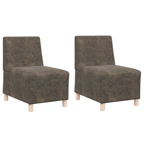 Vidaxl Fauteuil Avec Oreiller 2 Pcs Gris Foncé 55 Cm Cuir Suédé Faux