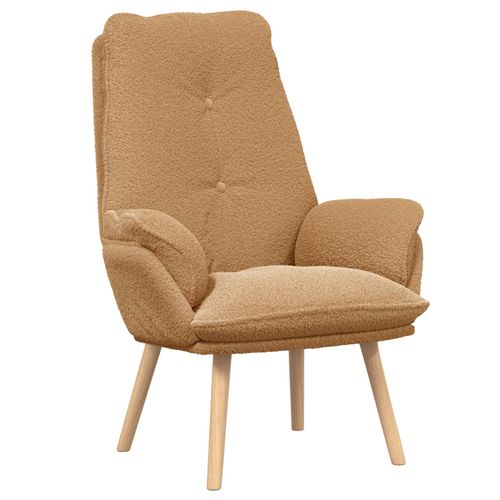 Vidaxl Chaise Relaxante En Tissu Beige Imitation Laine Bouclée