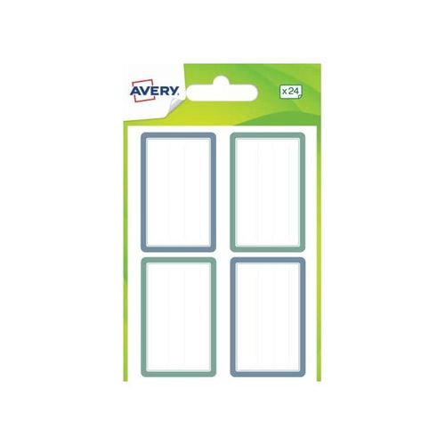 Avery Sachet De 24 Étiquettes Scolaires Bleues Et Vertes - 36 X 56 Mm