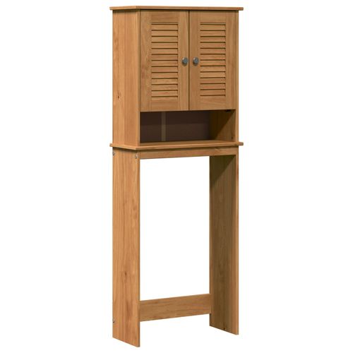 Vidaxl Armoire De Toilette Avec Étagère Avec Stockage Avec Porte Marron Miel 60 X 27 X 161 Cm