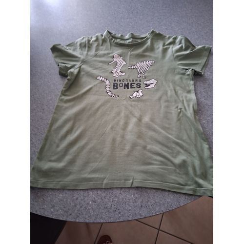 T-Shirt Dinosaure Kaki "T- 11-12 Ans "Tex Garçon