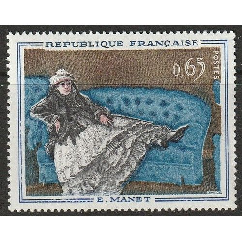 Tableaux De Maîtres, Madame Manet Au Canapé Bleu. "Liseré Blanc Entre Haut De La Robe Et Le Canapé" Timbre Neuf** 1962 N° 1364a