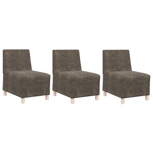 Vidaxl Fauteuil Avec Oreiller 3 Pcs Gris Foncé 55 Cm Cuir Suédé Faux