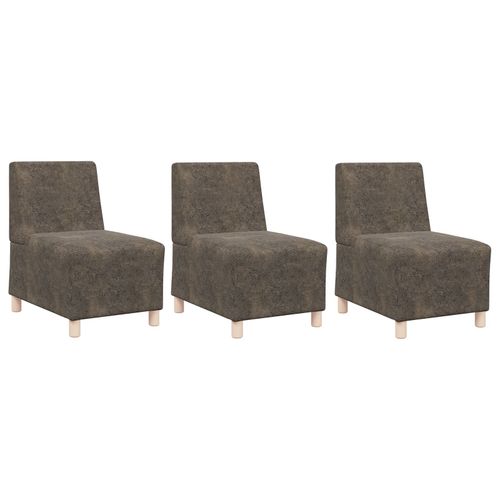 Vidaxl Fauteuil Avec Oreiller 3 Pcs Gris Foncé 55 Cm Cuir Suédé Faux