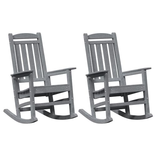 Fauteuils Bascule De Jardin Vidaxl 2 Pcs Gris Clair 70x92x107.5 Cm Hdpe, Fauteuil Bascule De Jardin Vidaxl Gris Clair 70x92x108 Cm Hdpe